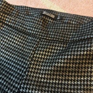 New York & company houndstooth black silver sparkle pants